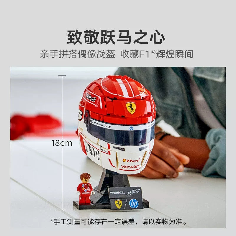 Free Express Shipping :43014 Editions Scuderia Ferrari HP Charles Leclerc Helmet Building Block Toy Set