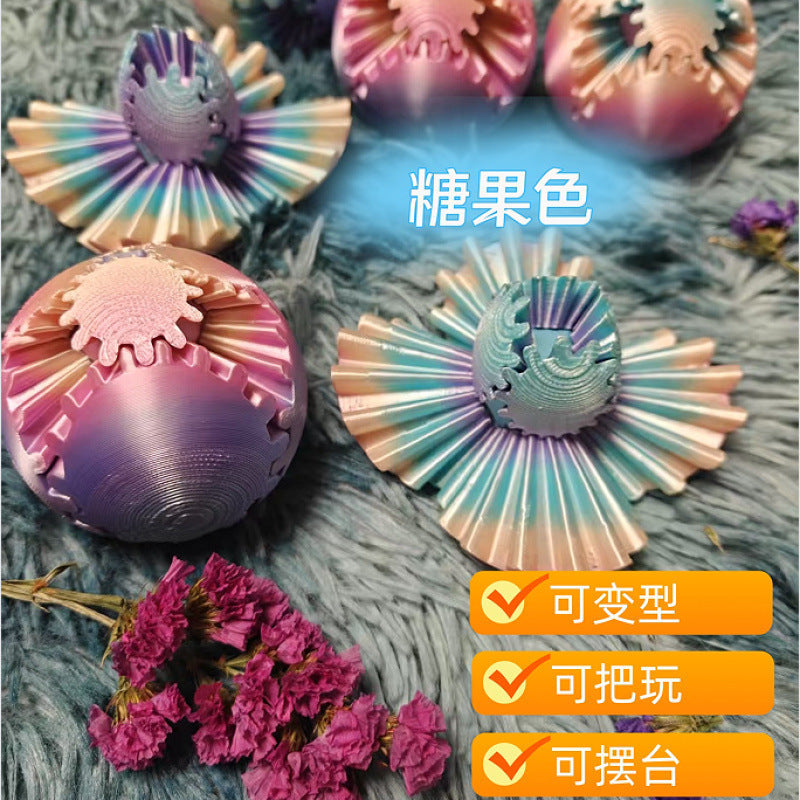 Cross-border3dPrinted Cross-Border Gear Ball Hot-Selling Stress Relief Ball Rotating Ball Movable Fun Integrated Gear Ball