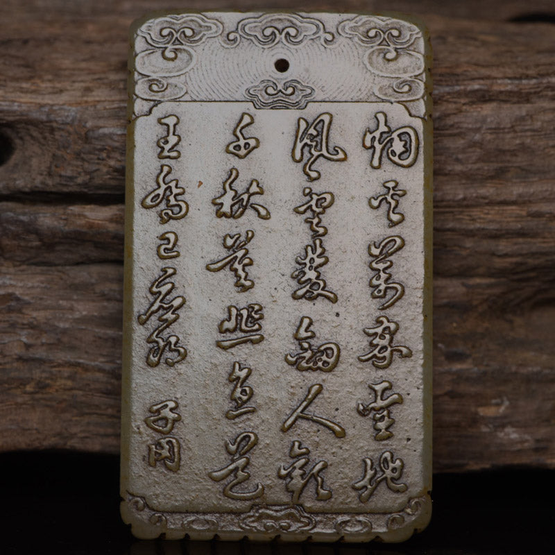 Chinese Antique Qing Dynasty Hetian Ancient Jade Carved Figure Jade Pendants