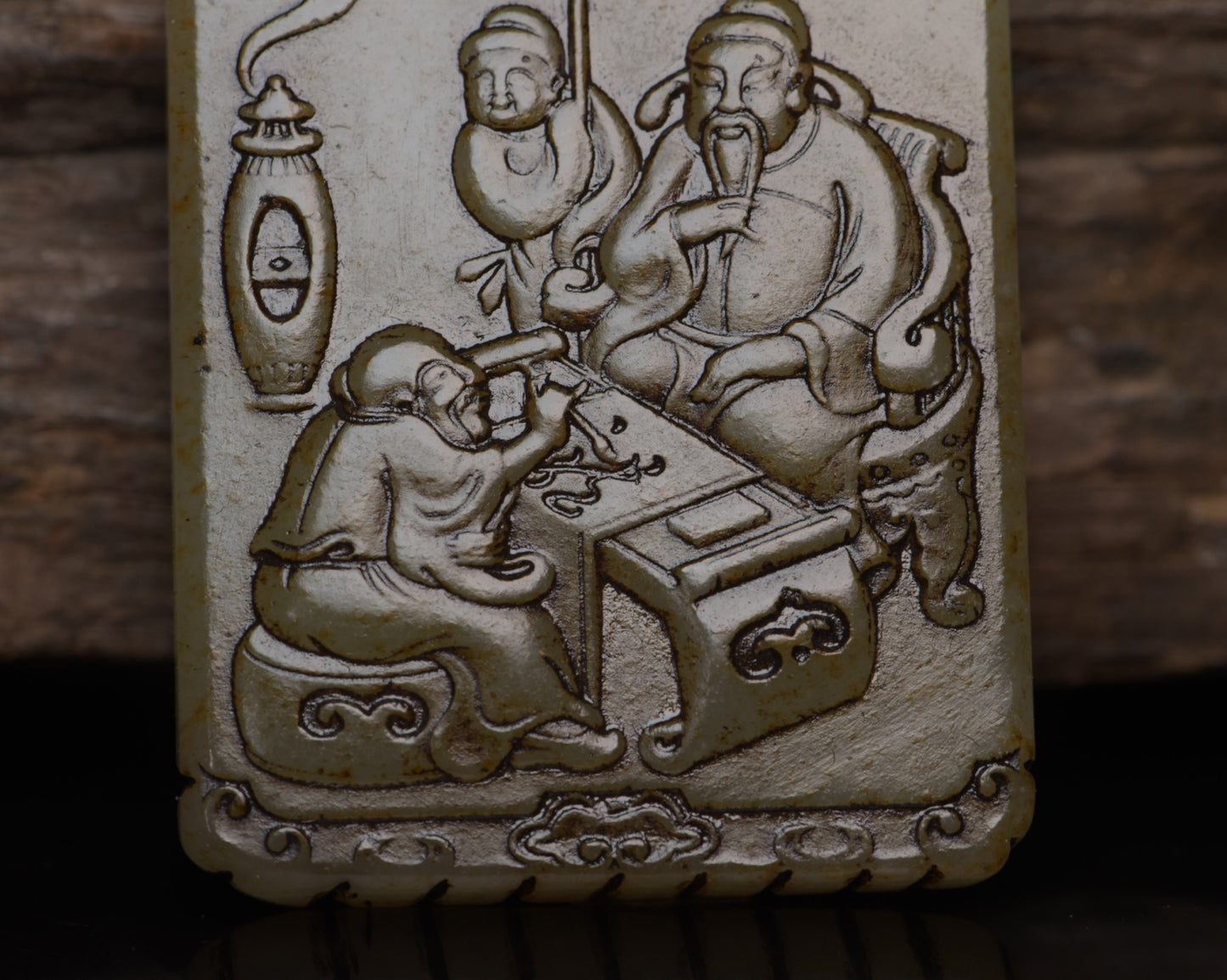 Chinese Antique Qing Dynasty Hetian Ancient Jade Carved Figure Jade Pendants