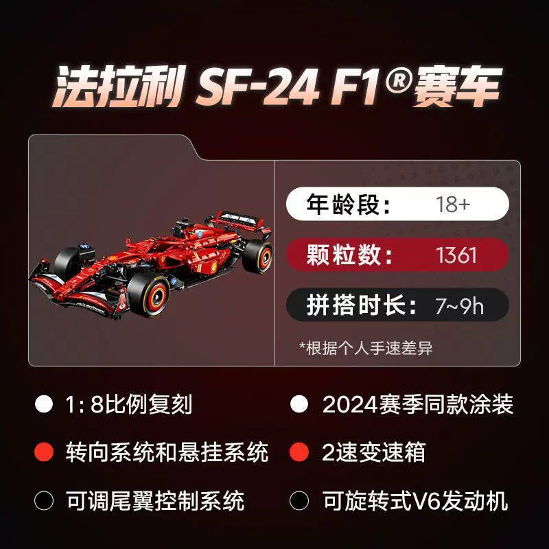 Free Express Shipping : 42207  THCHNIC: FERRARI SF-24 F1 CAR Building Block Toy Set