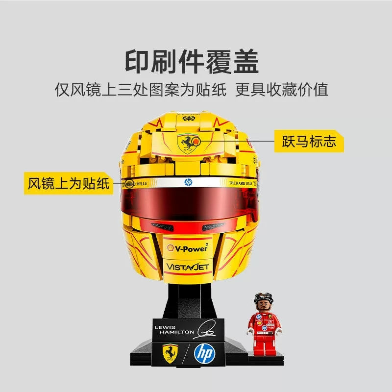 Free Express Shipping :43022 Editions Scuderia Ferrari HP Lewis Hamilton Helmet Building Block Toy Set