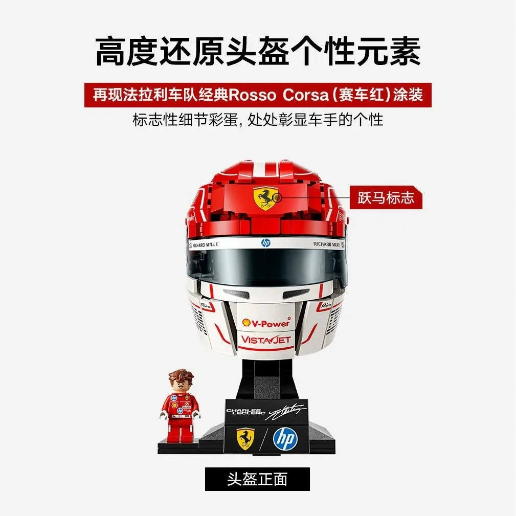 Free Express Shipping :43014 Editions Scuderia Ferrari HP Charles Leclerc Helmet Building Block Toy Set