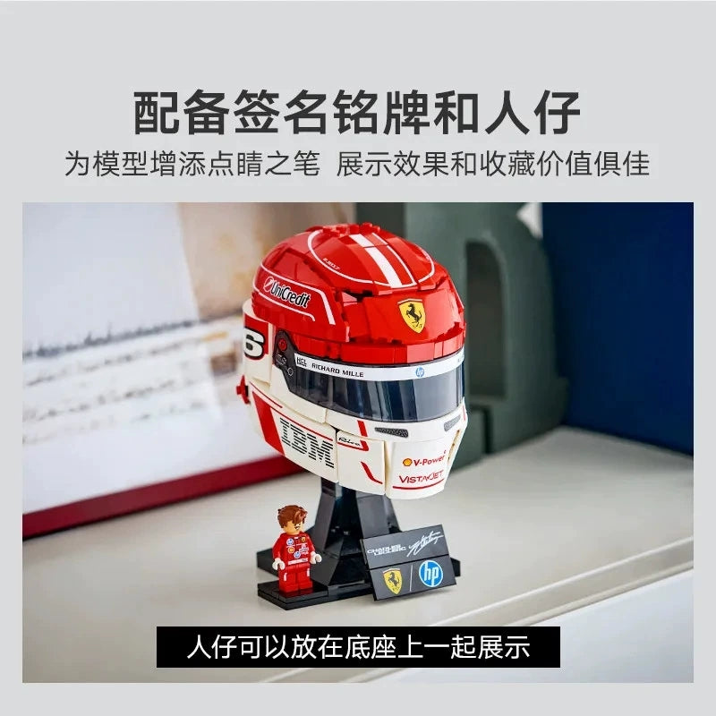 Free Express Shipping :43014 Editions Scuderia Ferrari HP Charles Leclerc Helmet Building Block Toy Set