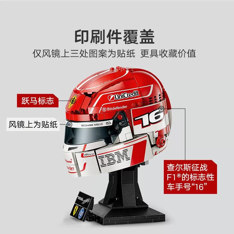 Free Express Shipping :43014 Editions Scuderia Ferrari HP Charles Leclerc Helmet Building Block Toy Set