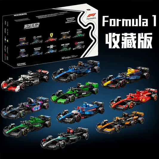 Speed Vltimate Formula1 Collection's Pack Ferrari-Renault-Mercedes-AMG Racing Set (10-piece) Building Block Toy