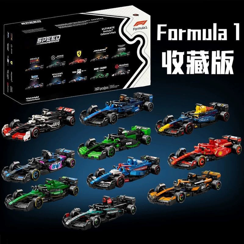 Speed Vltimate Formula1 Collection's Pack Ferrari-Renault-Mercedes-AMG Racing Set (10-piece) Building Block Toy