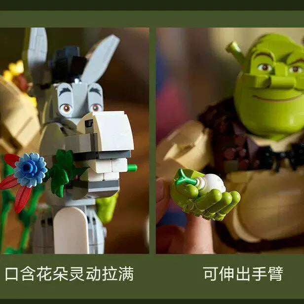 Free Express Shipping :New 72423 Icons Shrek Donkey & Puss In Boots 1403 PCS Building Block Toy Set