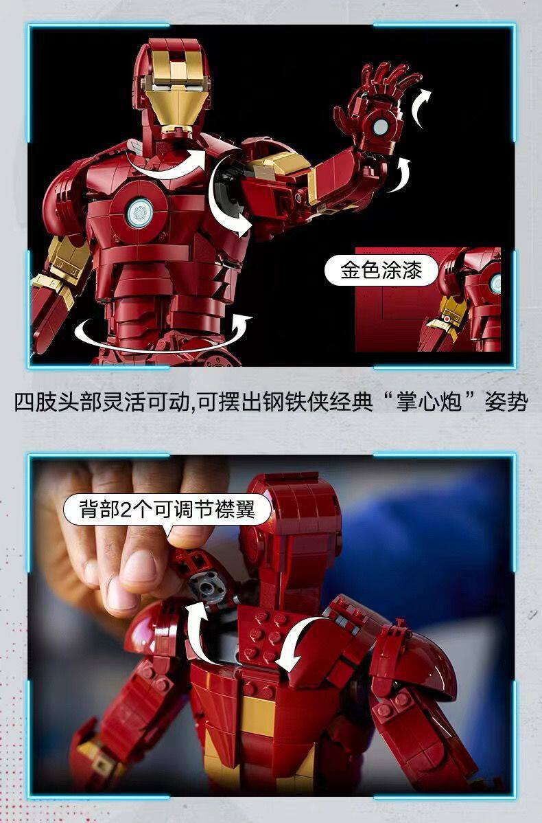 Free Express Shipping :New 76344 Marvel Iron Man Mark 3 Collectors' Edition Figure Building Block Toy Set