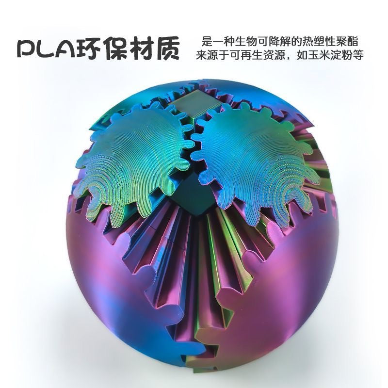 Cross-border3dPrinted Cross-Border Gear Ball Hot-Selling Stress Relief Ball Rotating Ball Movable Fun Integrated Gear Ball