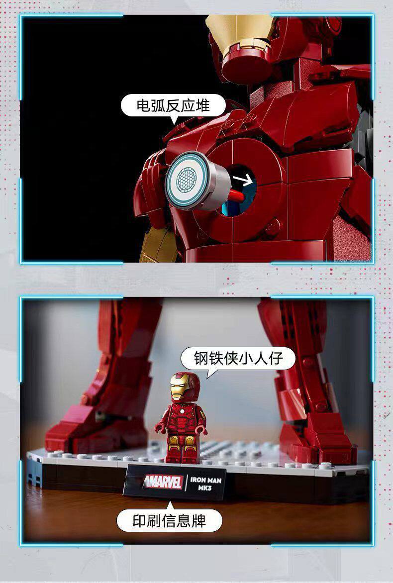 Free Express Shipping :New 76344 Marvel Iron Man Mark 3 Collectors' Edition Figure Building Block Toy Set