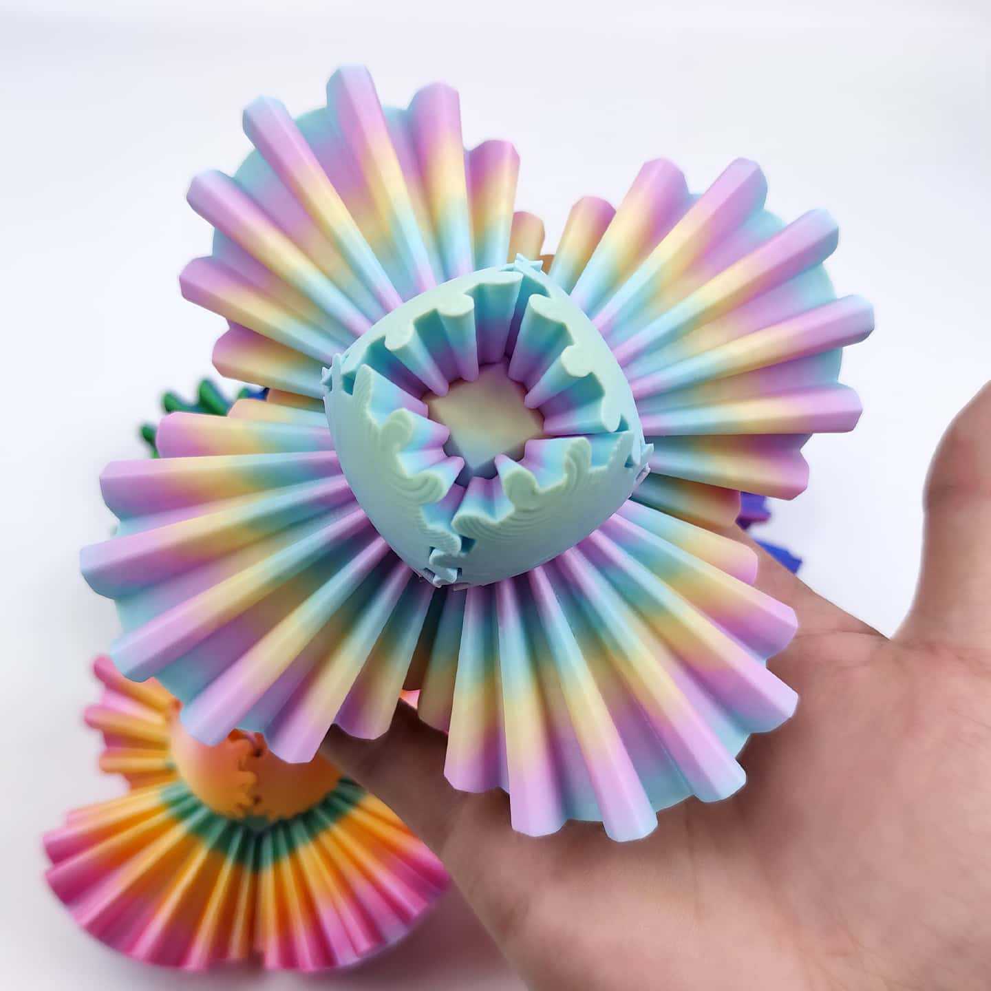 Cross-border3dPrinted Cross-Border Gear Ball Hot-Selling Stress Relief Ball Rotating Ball Movable Fun Integrated Gear Ball