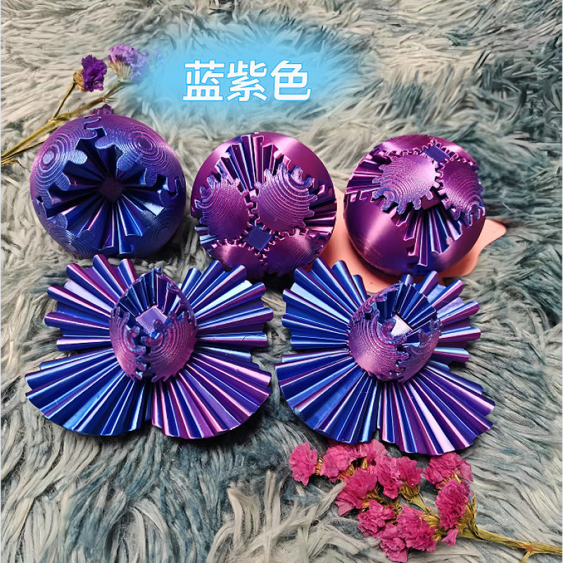 Cross-border3dPrinted Cross-Border Gear Ball Hot-Selling Stress Relief Ball Rotating Ball Movable Fun Integrated Gear Ball
