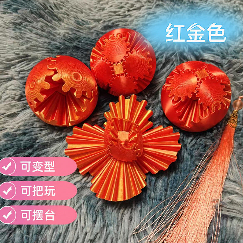 Cross-border3dPrinted Cross-Border Gear Ball Hot-Selling Stress Relief Ball Rotating Ball Movable Fun Integrated Gear Ball