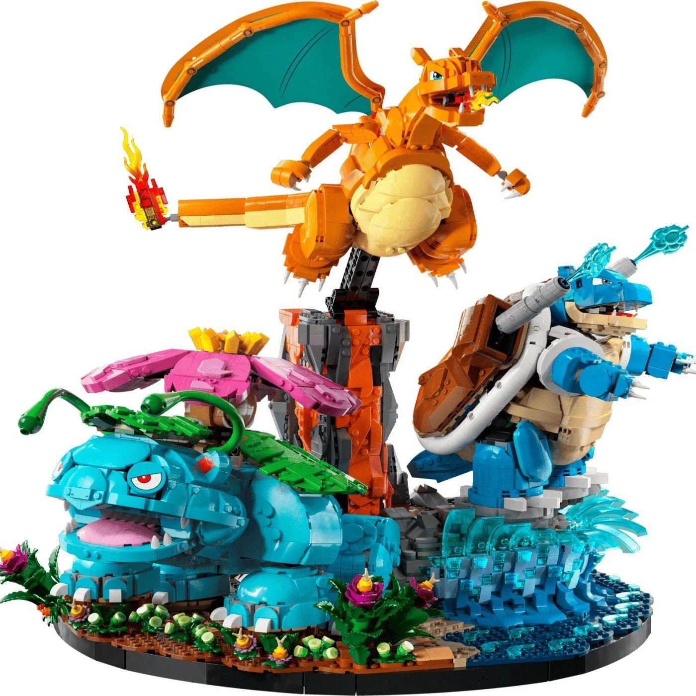 For LEGO New 72153 Pokemon 6838 Venusaur, Charizard, And Blastoise 6838PCS Set
