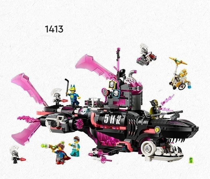 MOC / LEGO New 71500 Dreams Nightmare Shark Submarine 1413 PCS Building Toy Set