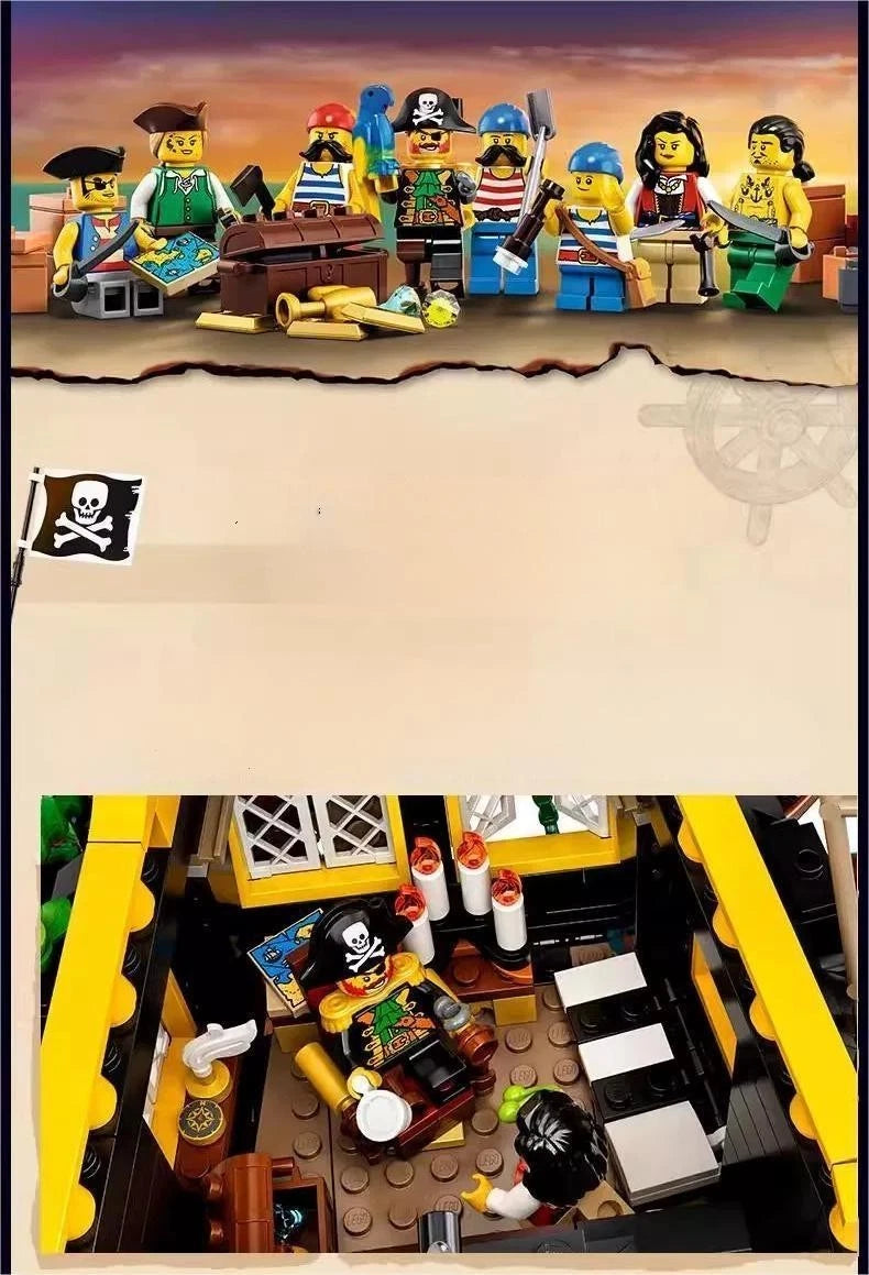 MOC / LEGO New 21322 Ideas: Pirates of Barracuda Bay 2545 PCS Building Toy Set
