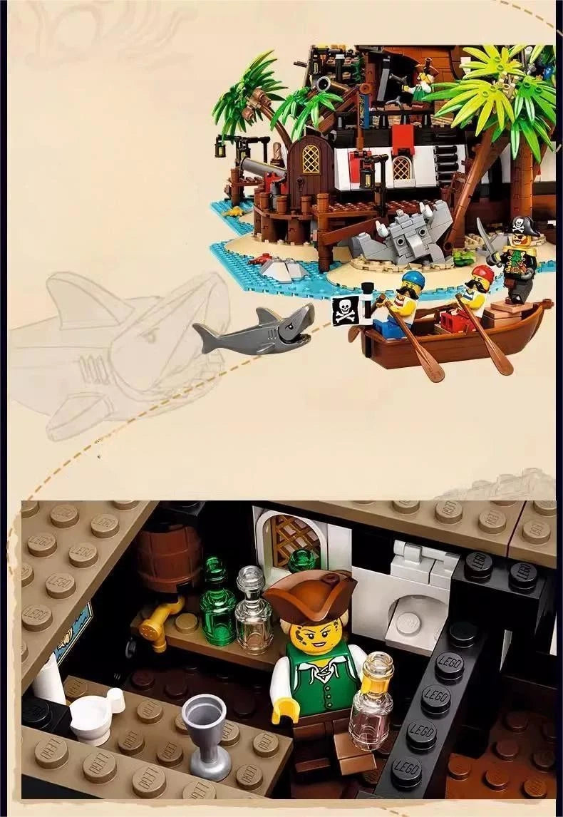 MOC / LEGO New 21322 Ideas: Pirates of Barracuda Bay 2545 PCS Building Toy Set