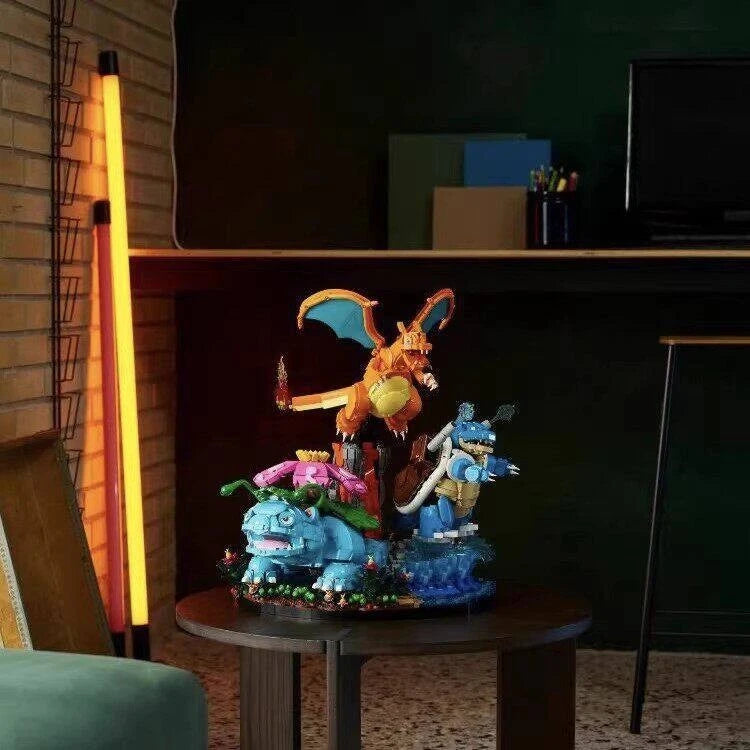 For LEGO New 72153 Pokemon 6838 Venusaur, Charizard, And Blastoise 6838PCS Set