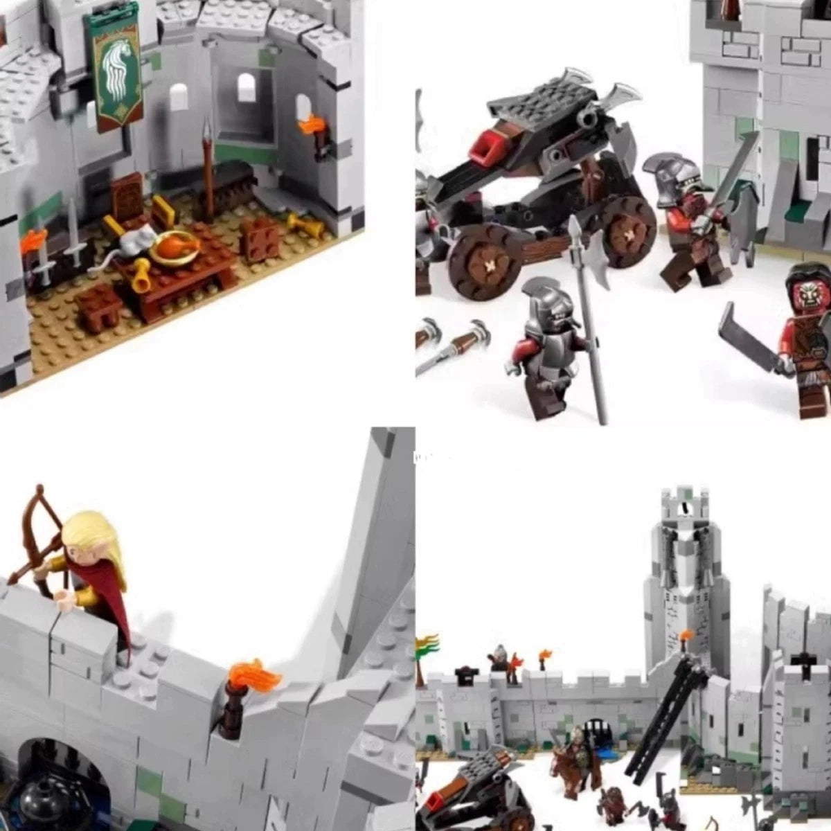 For LEGO New 9474 The Lord of the Rings: The Battle of Helm's Deep 1368 PCS Complete Set
