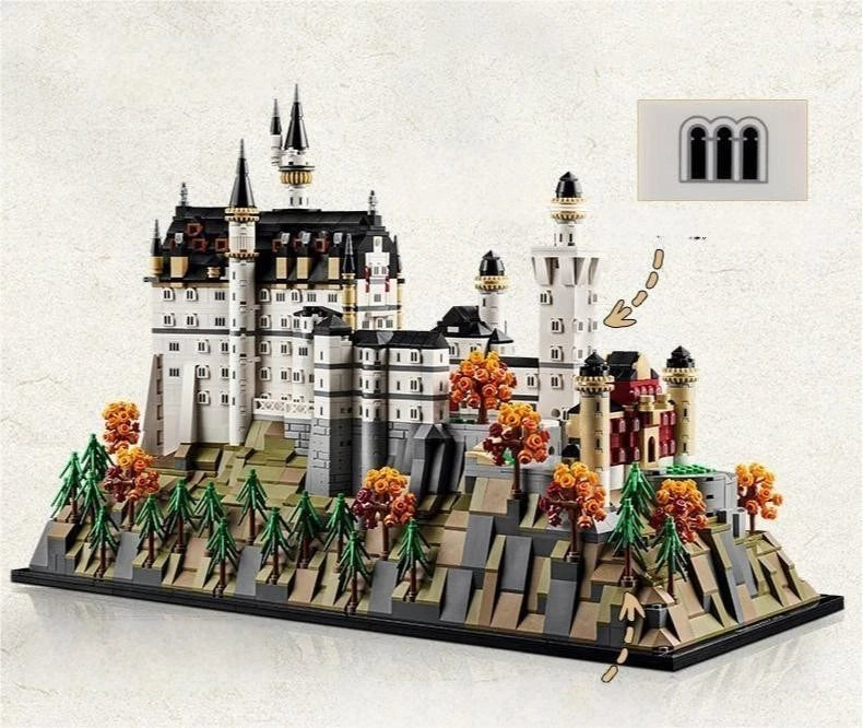 New 21063 Architecture Neuschwanstein Castle 3455 PCS Building Toy Set