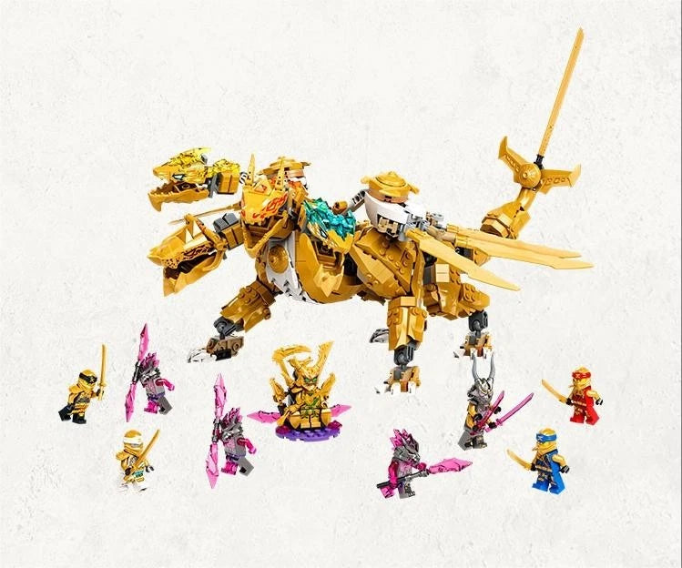 For LEGO New 71774 Ninjago Lloyd's Golden Ultra Dragon Building Set 989PCS