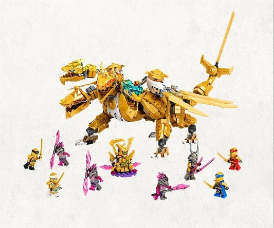 For LEGO New 71774 Ninjago Lloyd's Golden Ultra Dragon Building Set 989PCS