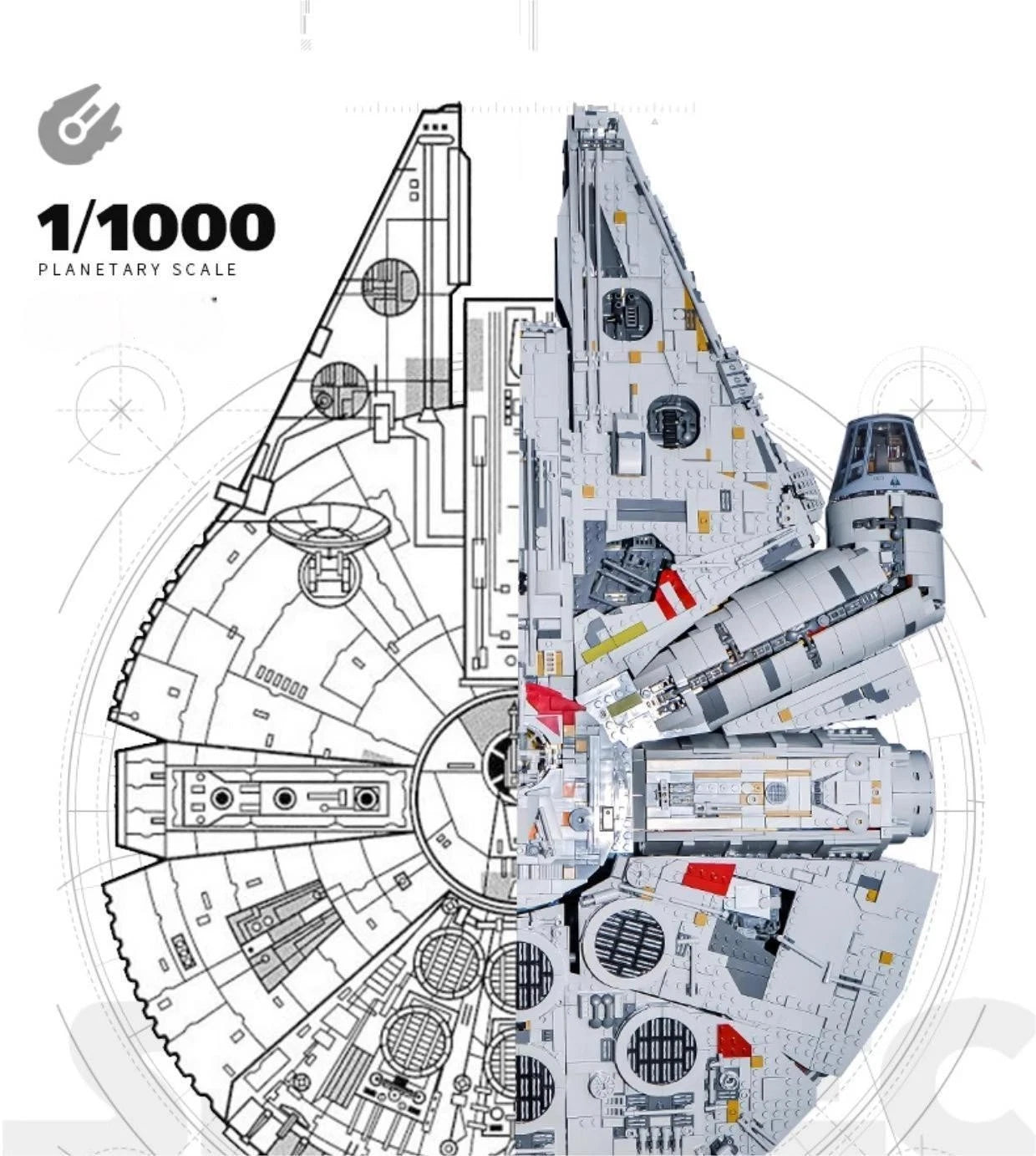 For LEGO New 75192 Star Wars Millennium Falcon 7541 PCS - Building Set for Adults