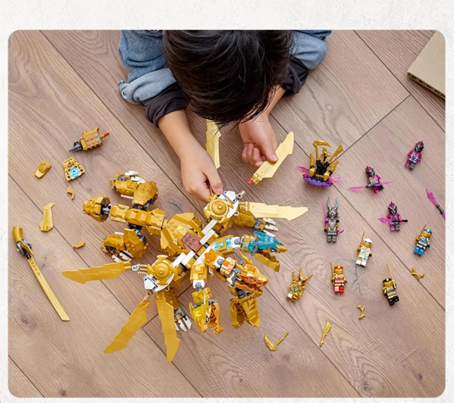 For LEGO New 71774 Ninjago Lloyd's Golden Ultra Dragon Building Set 989PCS