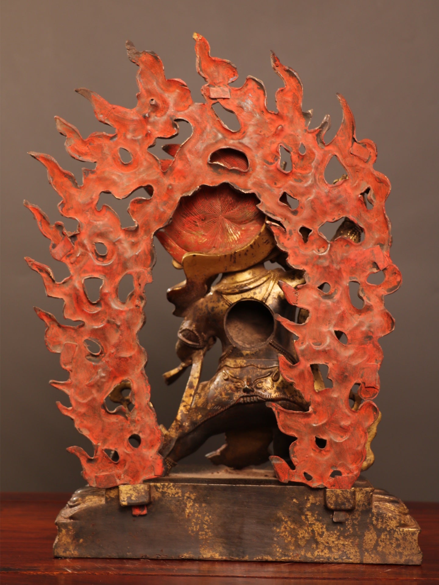 Ancient China Antique Ming Dynasty Copper Ware Gold-plated Statue Tibetan Buddha