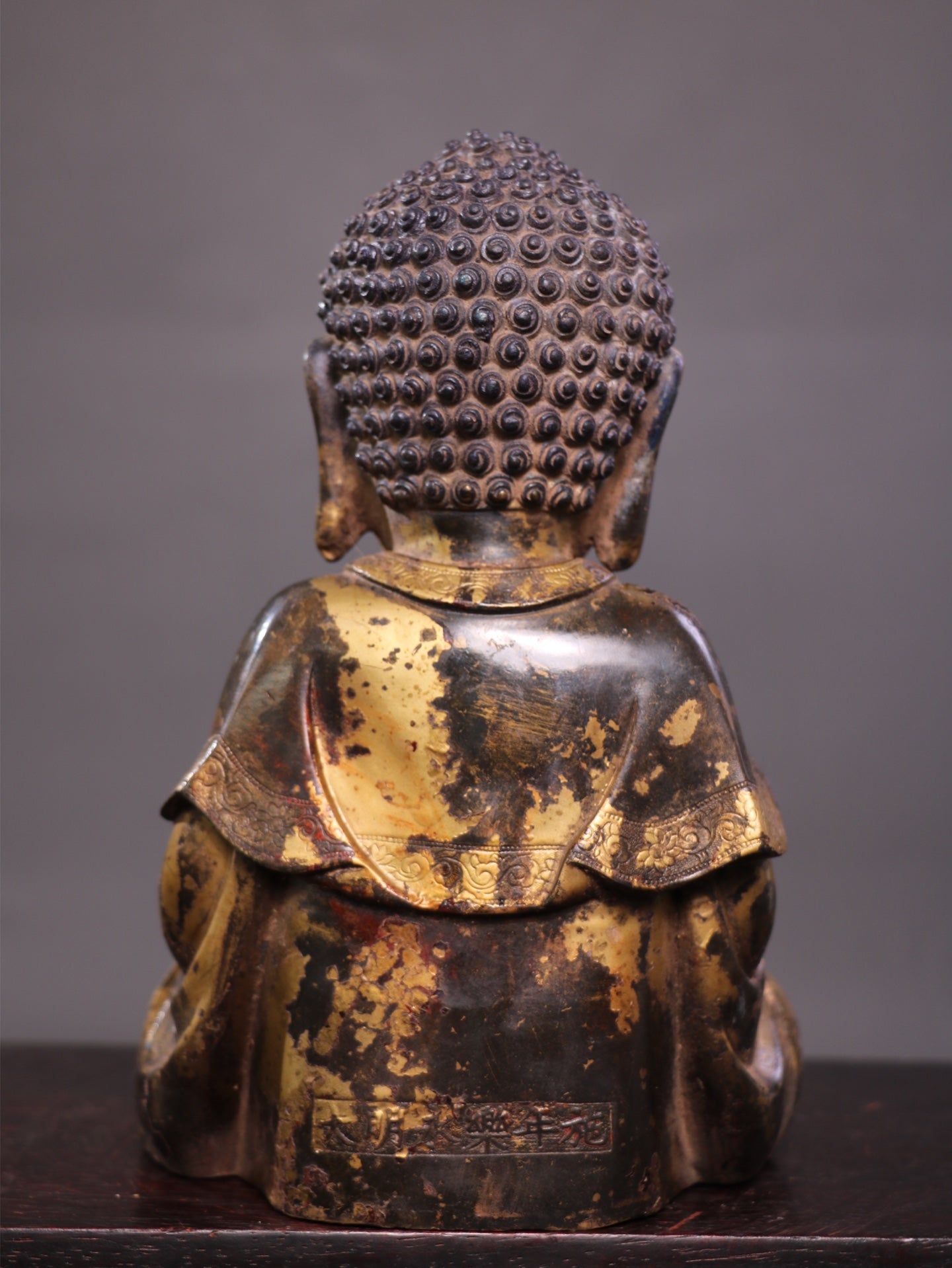 Ancient China Antique Ming Dynasty Yongle Emperor Copper Ware Gold-plated Statue Buddha
