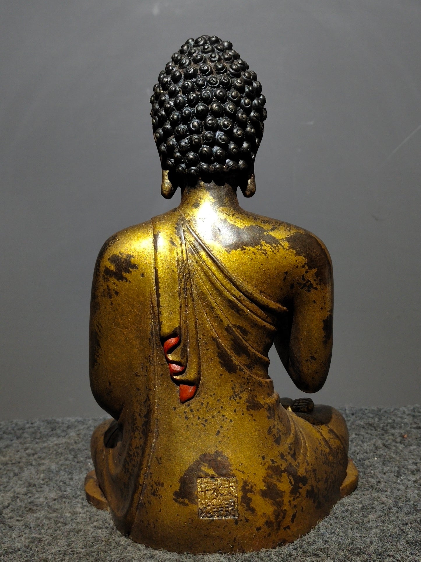Ancient China Antique Ming Dynasty Yongle Year Copper Ware Gold-plated Statue Buddha