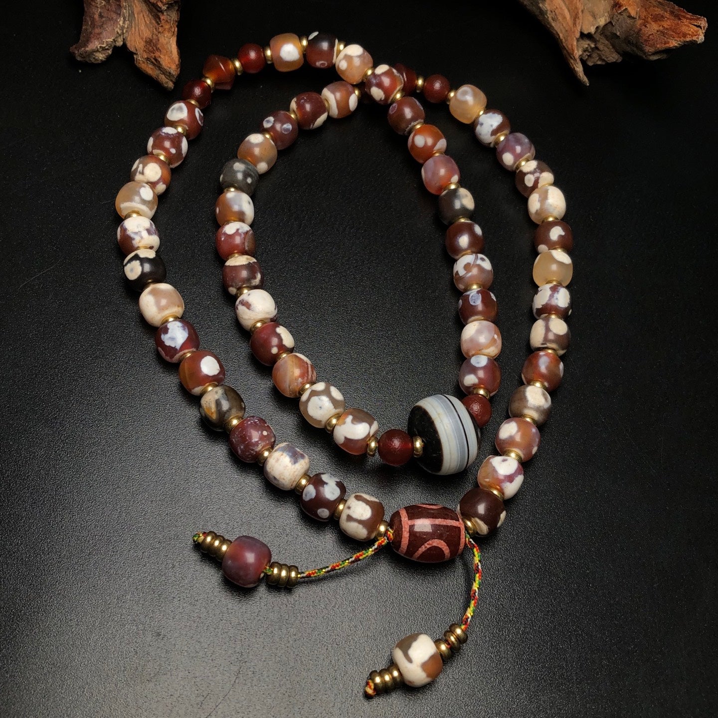 Ancient China Antique Han Dynasty Agate Bead Agate Necklace