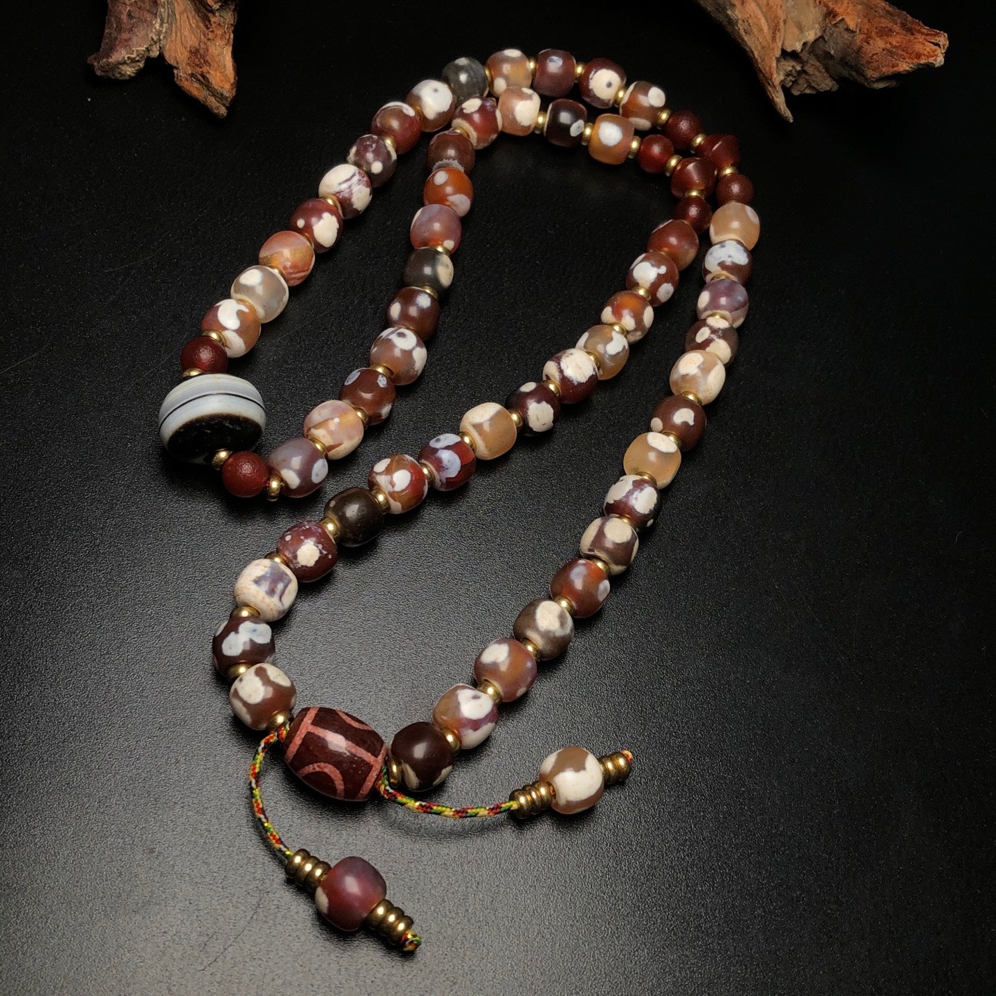 Ancient China Antique Han Dynasty Agate Bead Agate Necklace