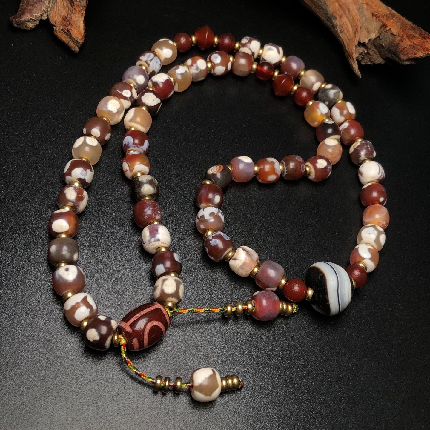Ancient China Antique Han Dynasty Agate Bead Agate Necklace
