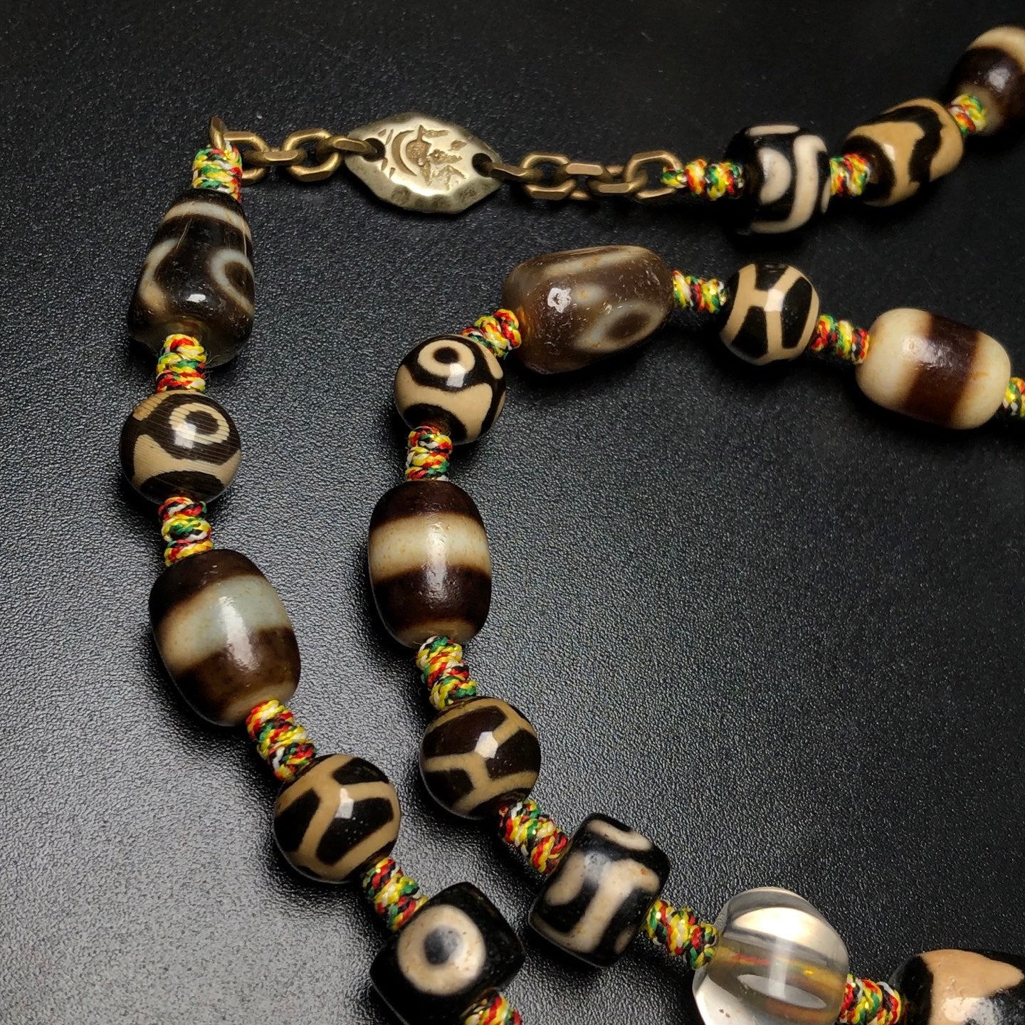 Ancient China Antique Qing Dynasty Tibetan Buddhism Agate Bead Agate Necklace