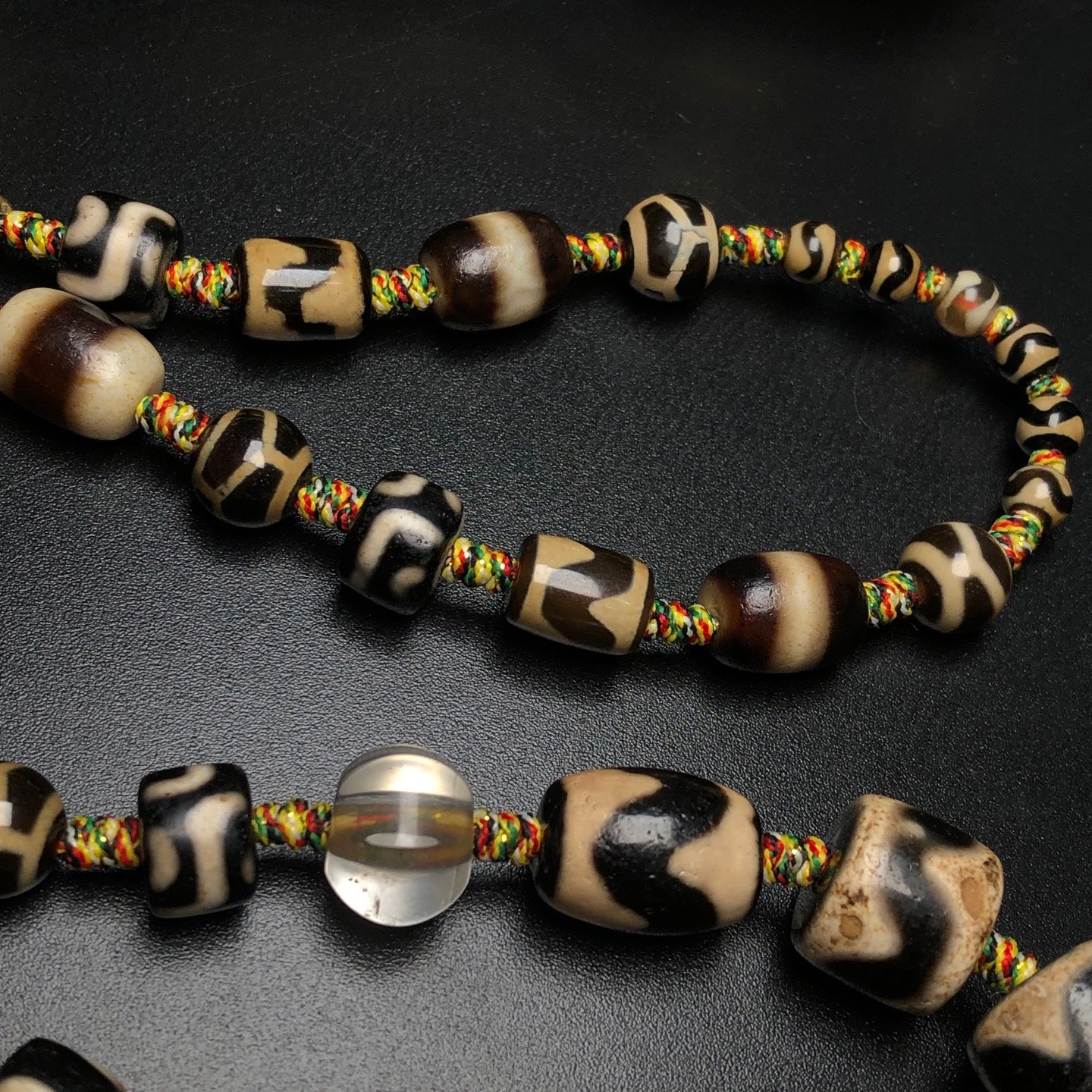 Ancient China Antique Qing Dynasty Tibetan Buddhism Agate Bead Agate Necklace