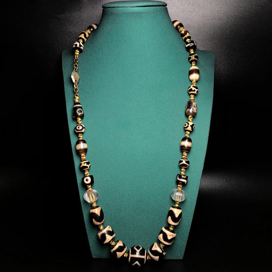 Ancient China Antique Qing Dynasty Tibetan Buddhism Agate Bead Agate Necklace