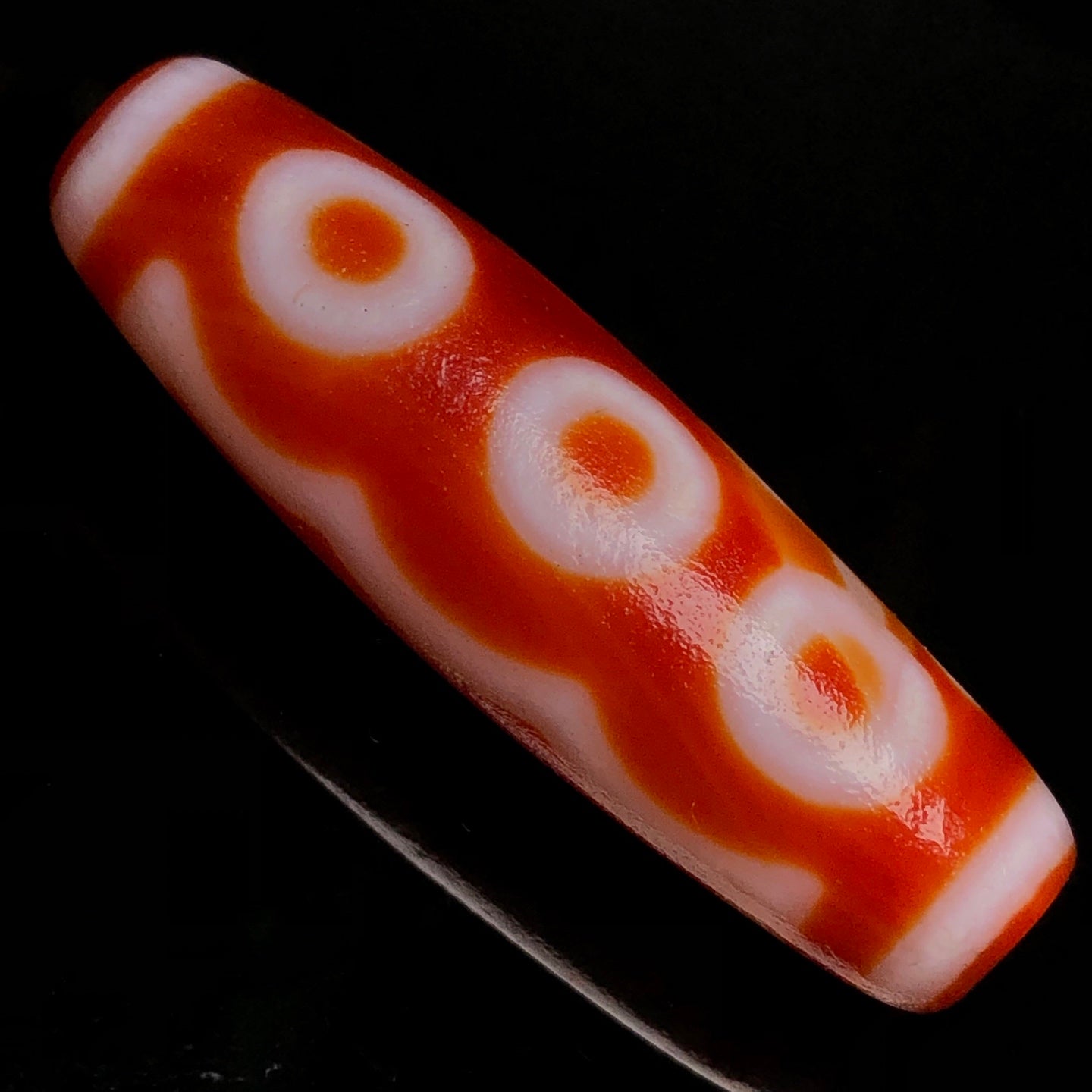 Ancient China Antique Qing Dynasty Tibetan Buddhism Five Eyes Celestial Beads Agate Bead Pendant