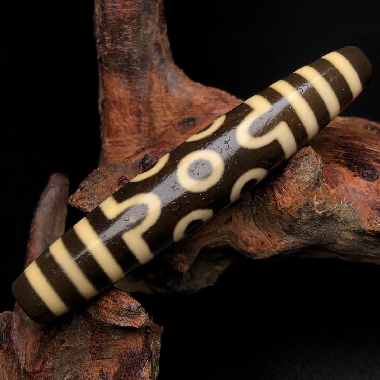 Ancient China Antique Qing Dynasty Tibetan Buddhism Seven Eyes Celestial Beads Agate Bead Pendant