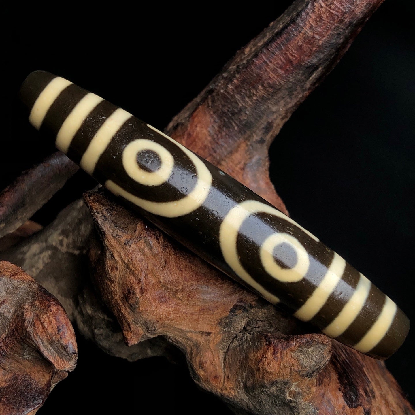 Ancient China Antique Qing Dynasty Tibetan Buddhism Seven Eyes Celestial Beads Agate Bead Pendant