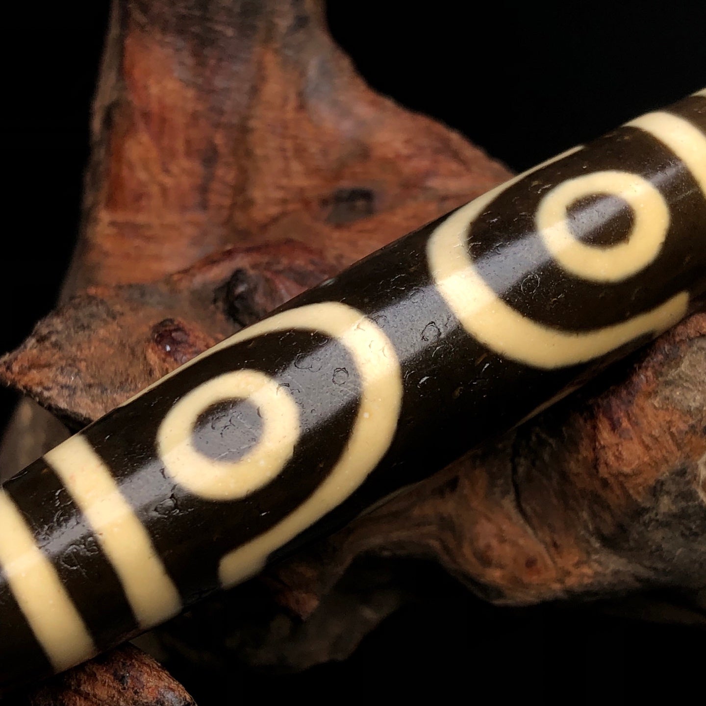 Ancient China Antique Qing Dynasty Tibetan Buddhism Seven Eyes Celestial Beads Agate Bead Pendant
