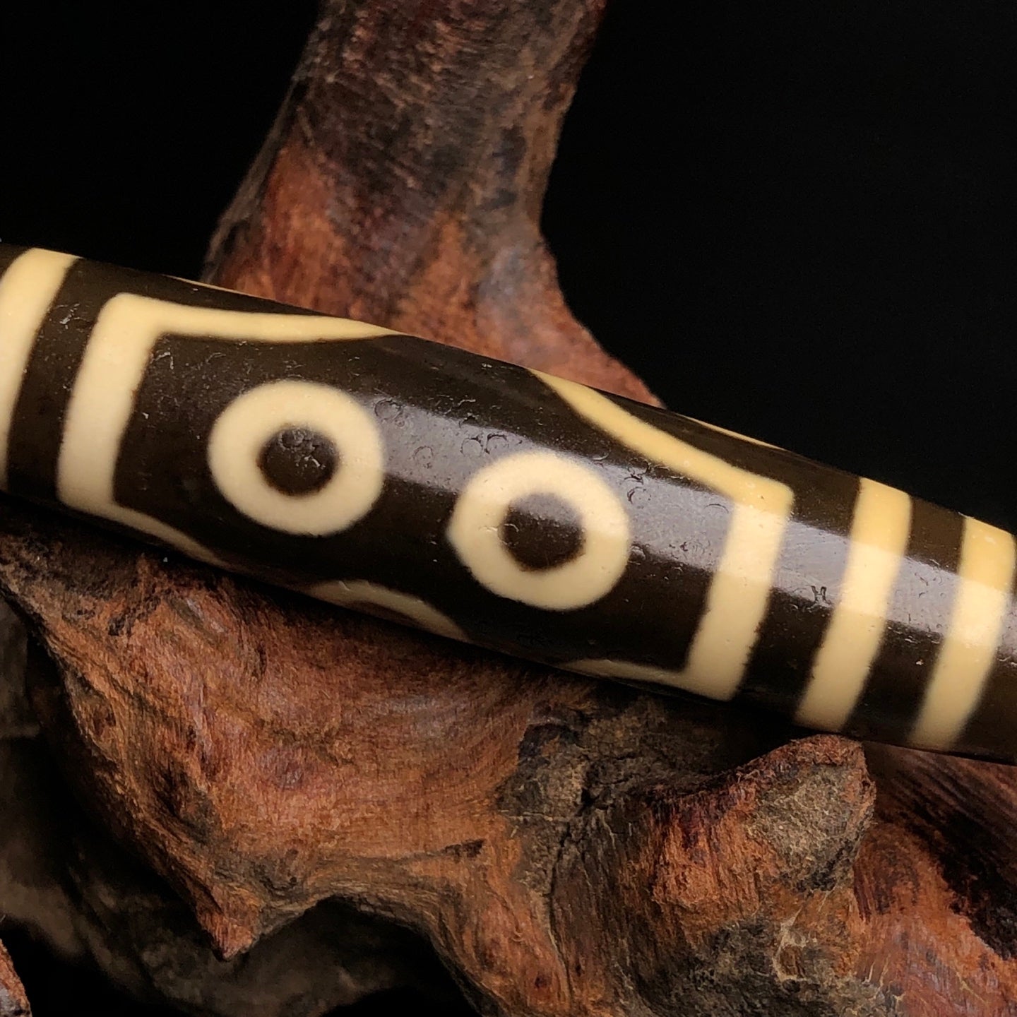 Ancient China Antique Qing Dynasty Tibetan Buddhism Seven Eyes Celestial Beads Agate Bead Pendant