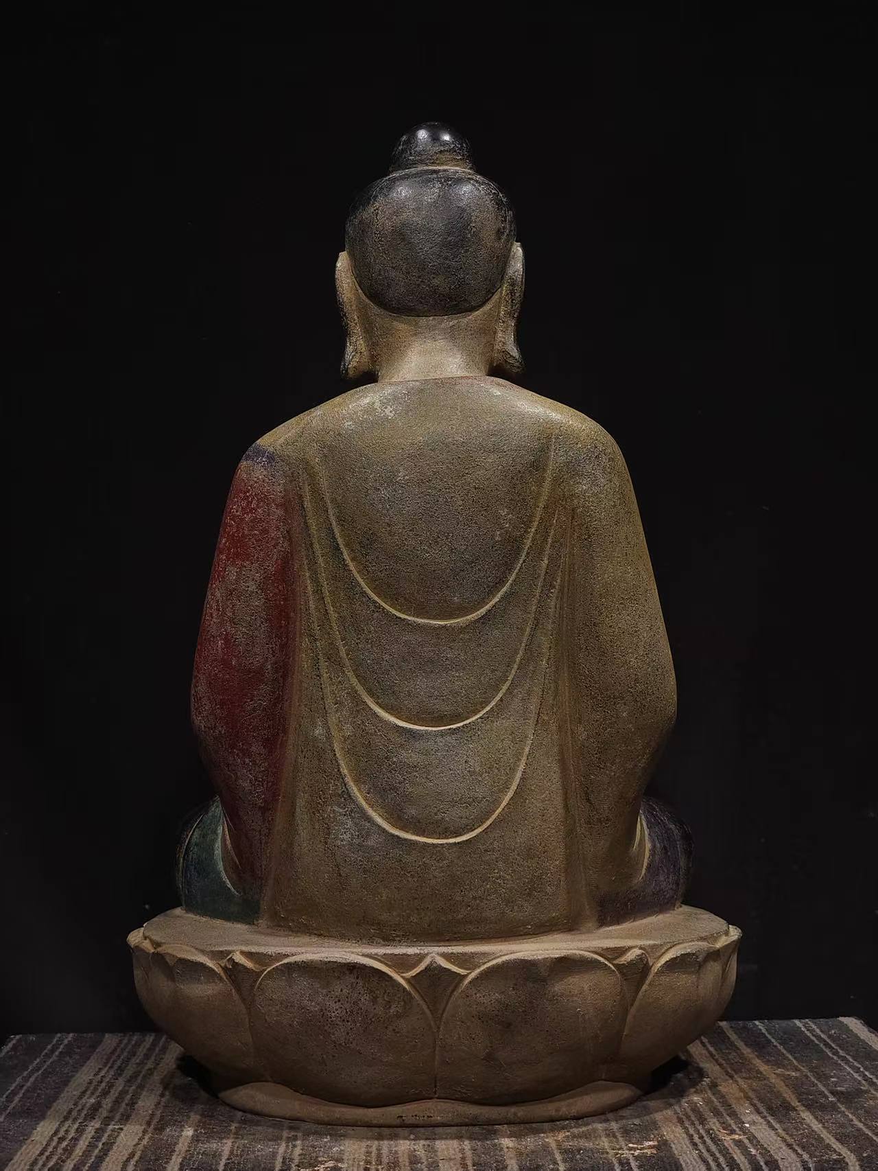 Ancient China Antique Tang Dynasty Ancient Stone Painted Statue Buddha - Tang Buddha