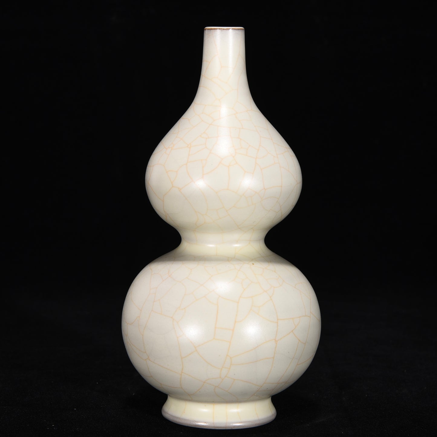 Ancient China Antique Song Dynasty Guan Kiln White Glaze Porcelain Gourd Vases