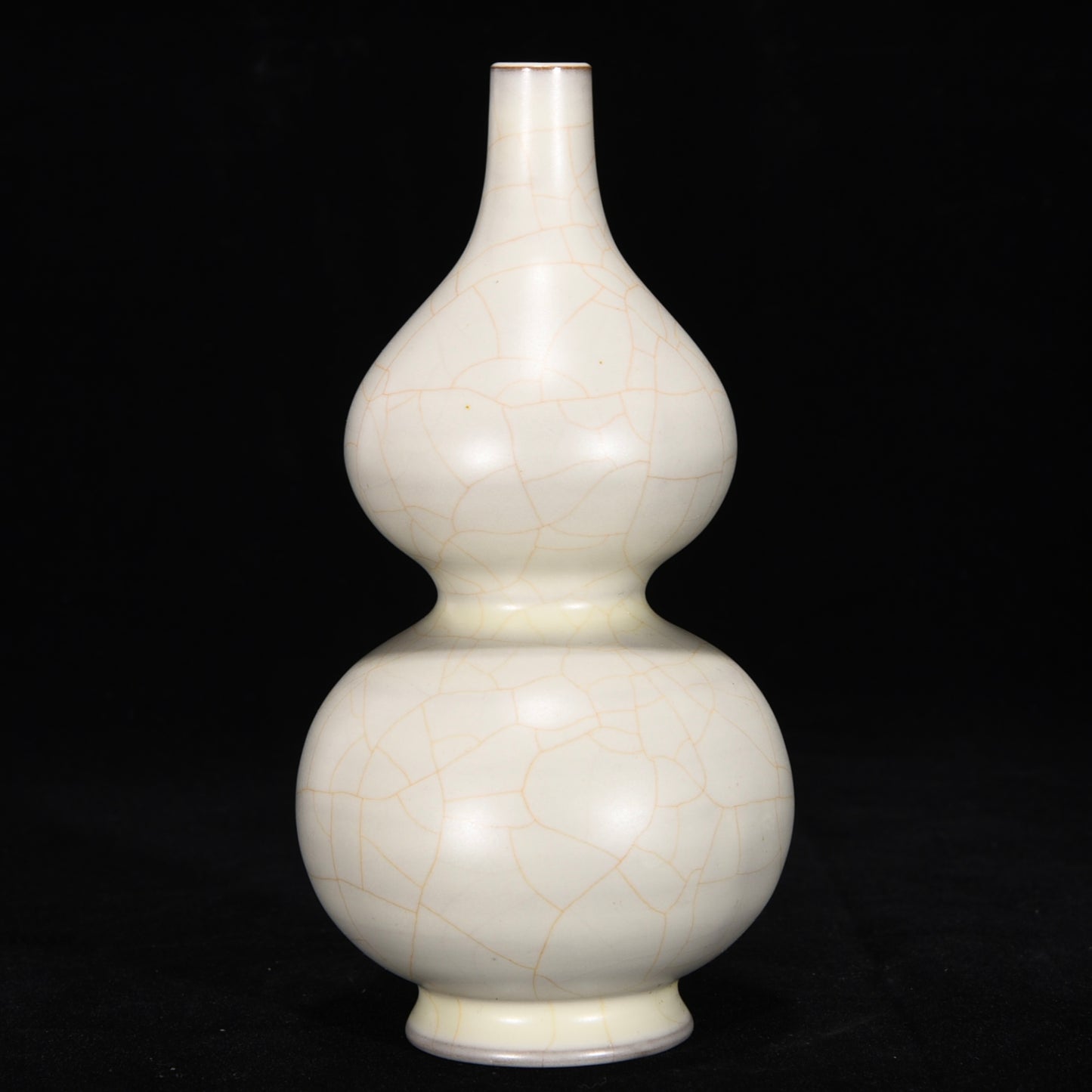 Ancient China Antique Song Dynasty Guan Kiln White Glaze Porcelain Gourd Vases