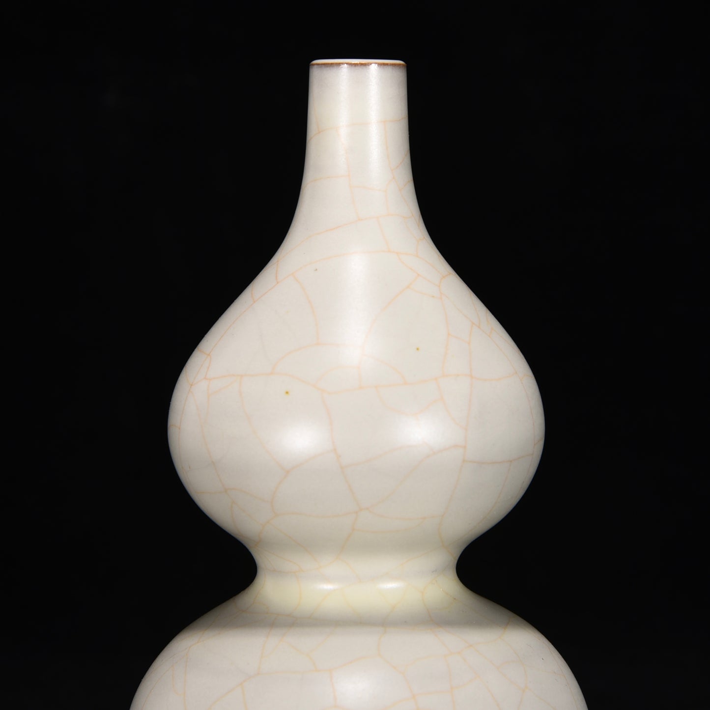 Ancient China Antique Song Dynasty Guan Kiln White Glaze Porcelain Gourd Vases