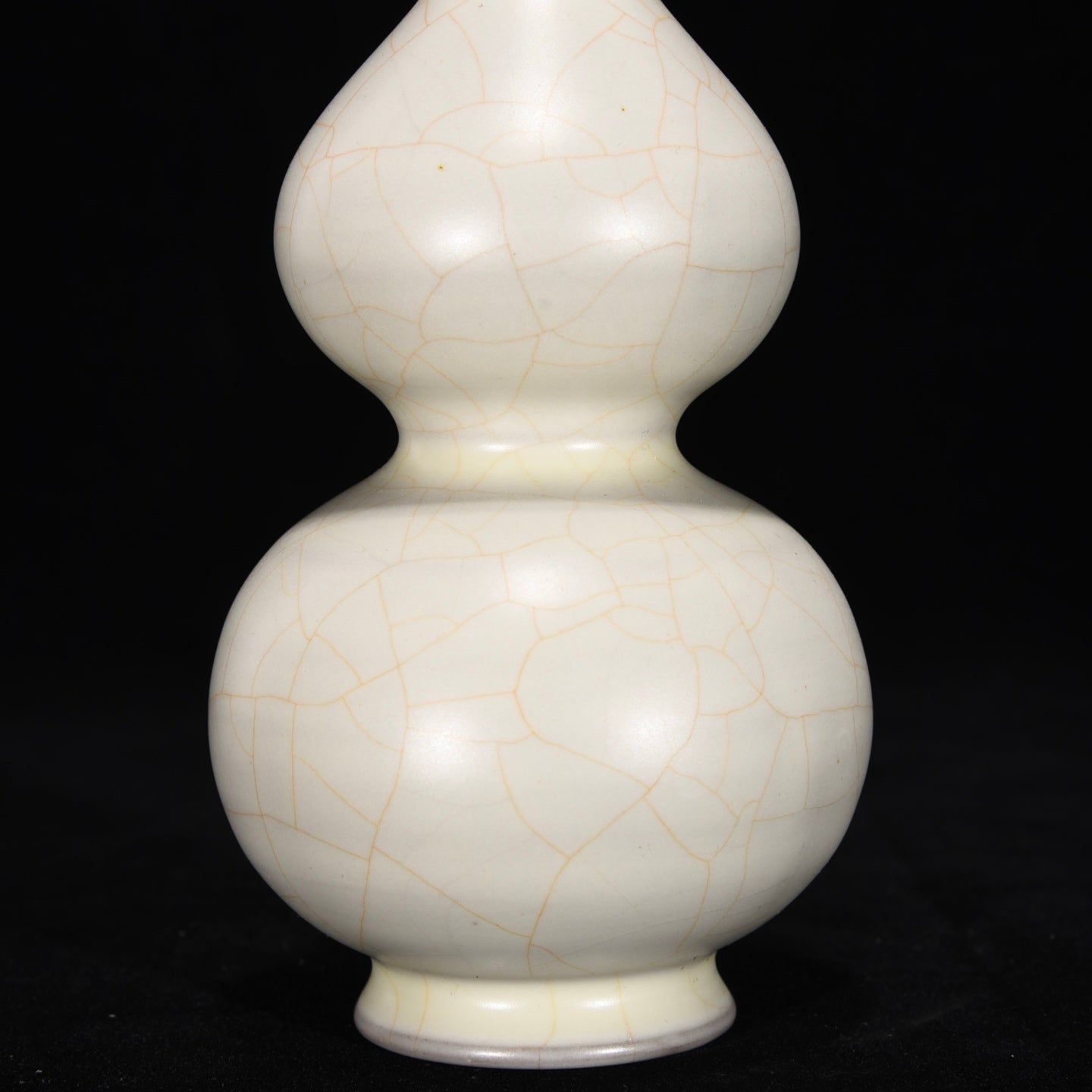 Ancient China Antique Song Dynasty Guan Kiln White Glaze Porcelain Gourd Vases