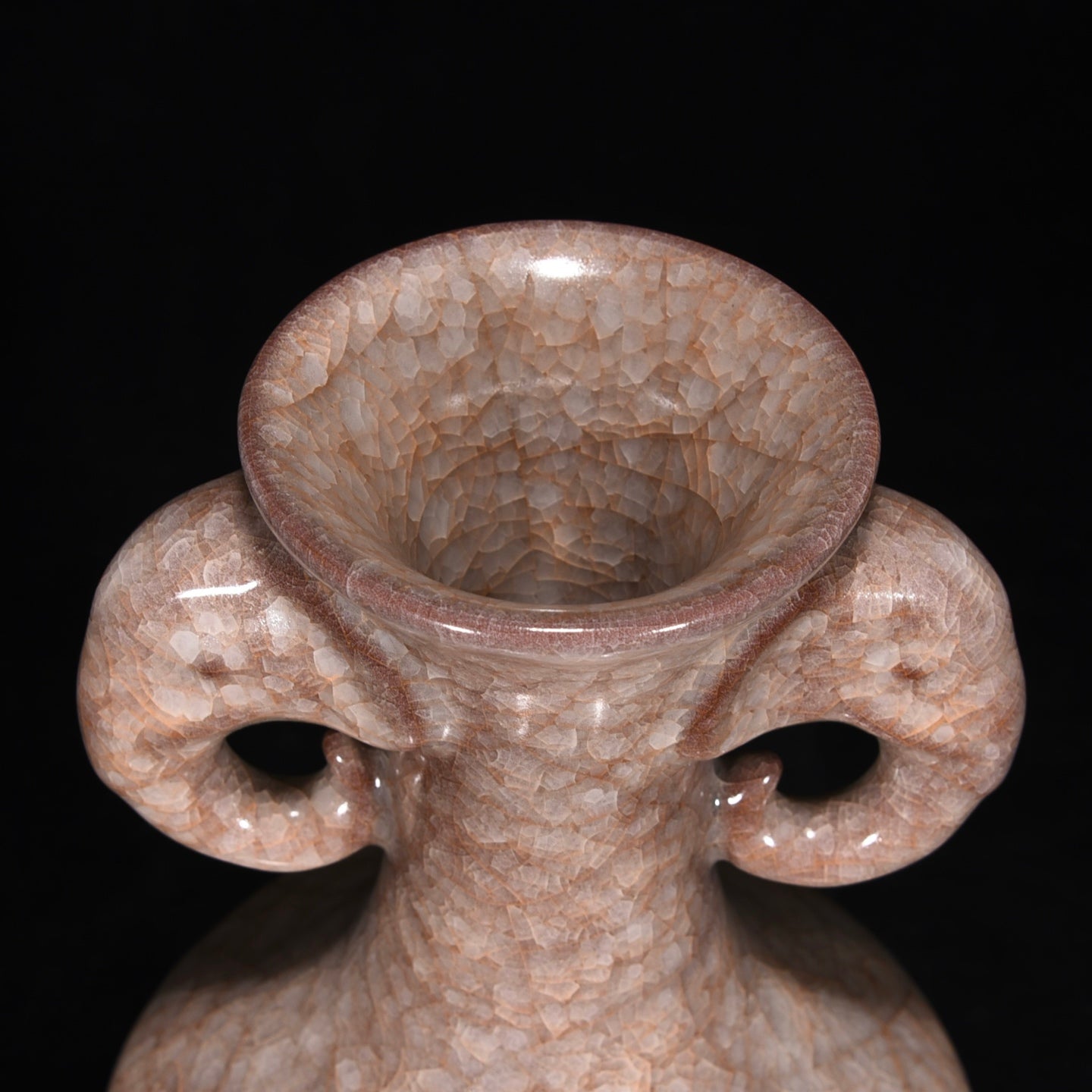 Ancient China Antique Song Dynasty Guan Kiln Porcelain Double Ear Elephant Head Vases