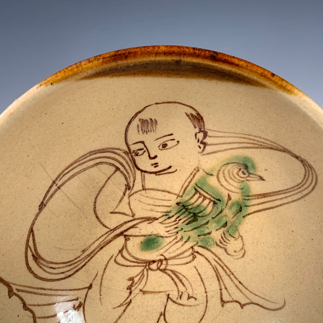 Ancient China Antique Tang Dynasty Changsha Kiln Pottery Bowls Child Pattern Bowls